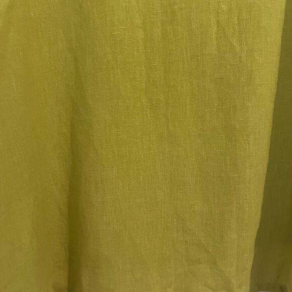 Lisa Bayne Chartreuse Green 100% Linen Short Sleeve Relaxed Loose Blouse Sz Lg - Picture 8 of 8